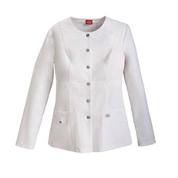 Dickies Jacket Warm-Up 75% Polyester / 21% Rayon / 4% Spandex Womens White Sm 3Pkt Ea - 82310-DWHZ-S