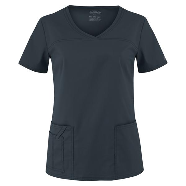 Cherokee Workwear Shirt Scrub Core Stretch Womens 2X Small Pewter Ea - 4727-PWTWXXS
