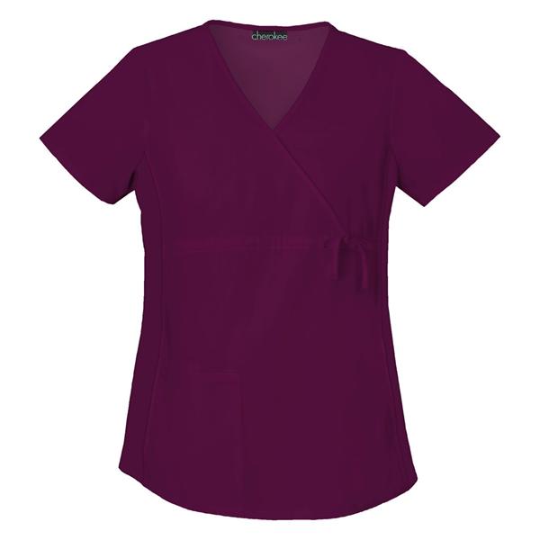 Cherokee Workwear Shirt Scrub 2892 Womens Large Wine Ea - 2892-WNEB-L