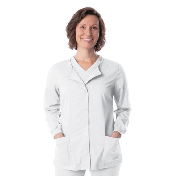 Landau Uniforms Lab Coat Polyester / Cotton Poplin Womens White Size 50 38 In Ea - 3155-WWY-50