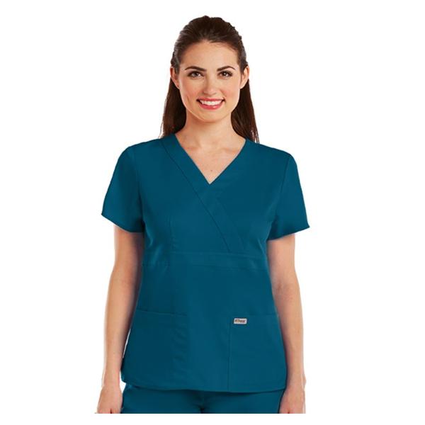 Barco Uniforms Shirt Scrub Greys Anatomy 4153 Crossover Womens 3X Large Bahama Ea - 4153-328-3XL