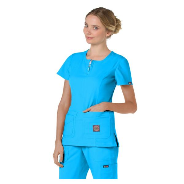 koi Design Scrub Top Serenity Womens Small Electric Blue Ea - 317-065-S