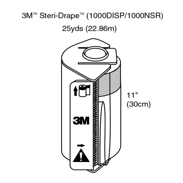 3M Healthcare Drape Utility Steri-Drape Fenestrated 11"X25Yd Clear Non-Sterile 8/Ca - 1000NSR