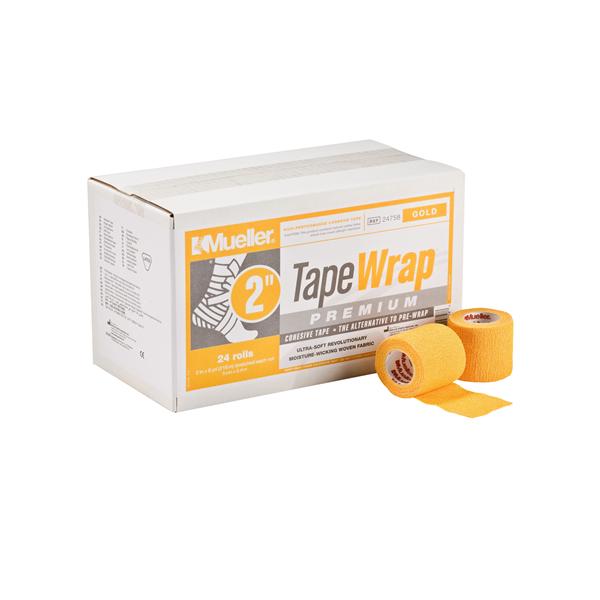 Mueller Sports Medicine Underwrap Tapewrap Premium Ultrasoft Fabric 2"X6Yd Cohesive Gold 24/Ca - 24758B