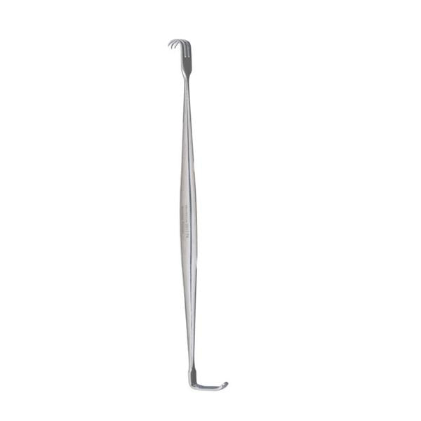 Miltex-Integra Retractor Senn Vantage 6-3/8" Curved Sharp 3 Prong Double Ended Ss Ea - V911-74