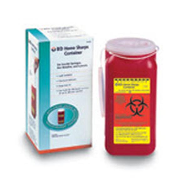 Becton-Dickinson Container Sharps 1.4Qt 2-Piece Plastic Red/Clear 12/Case - 323487