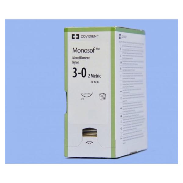 Medtronic MITG-Covidien Suture 3-0 Nylon C-13 Monosof Black 18" Monofilament 36/Ca - SN653