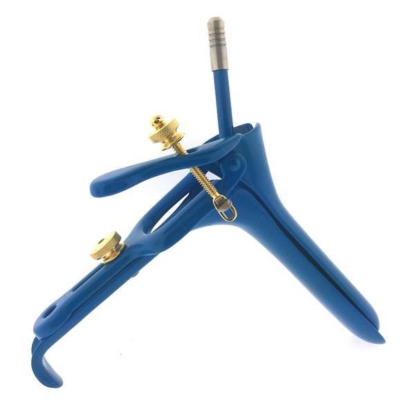 Hermann Medizentechnik Speculum Vaginal Graves 4-3/4" Large Blue Stainless Steel/Insulated Coating Ea - BR71-11053