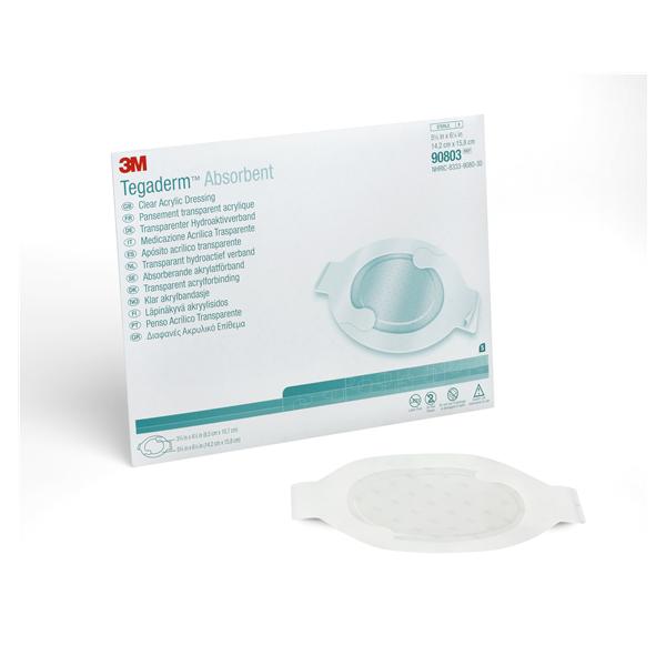 3M Healthcare Dressing Island Tegaderm Acrlc 5-3/5X6-1/4" Oval Large Strl Adhesive Lf 30/Case - 90803