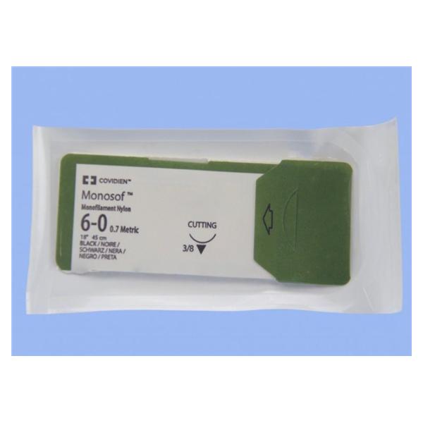 Medtronic MITG-Covidien Suture 6-0 Nylon P-12 Monosof Black 18" Monofilament 12/Ca - SN5665G