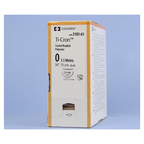 Medtronic MITG-Covidien Suture 0 Polyester Cv-305 Ti-Cron Blue 30" Braid 36/Ca - 8886318561