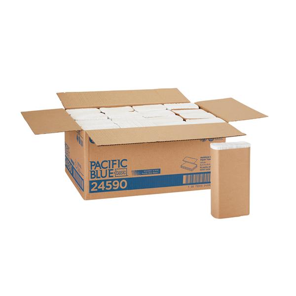 Georgia Pacific Towel Paper Pacific Blue Basic Multifold 1 Ply White 9.2 In X 9.4 In 16/Ca - 24590