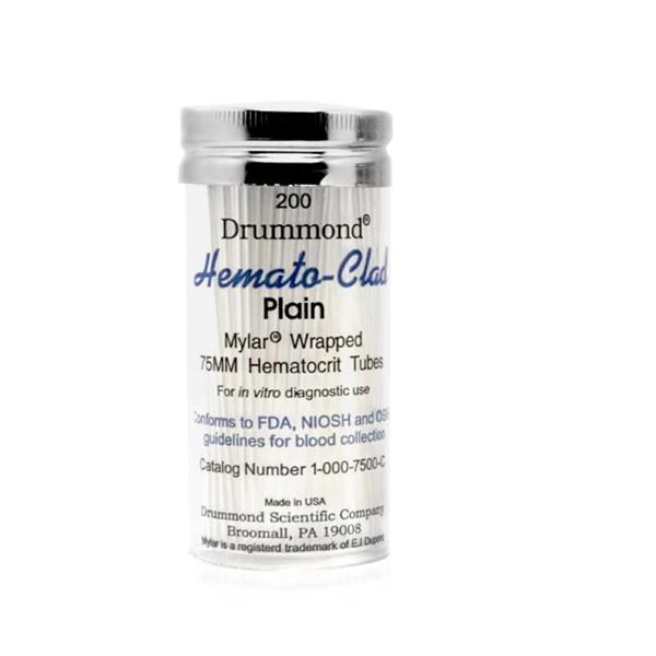 LW Scientific Drummond Hemato-Clad Microhematocrit Plain Capillary Tube Glass Cap 1000/Ca - CNT-HTMC-PN77