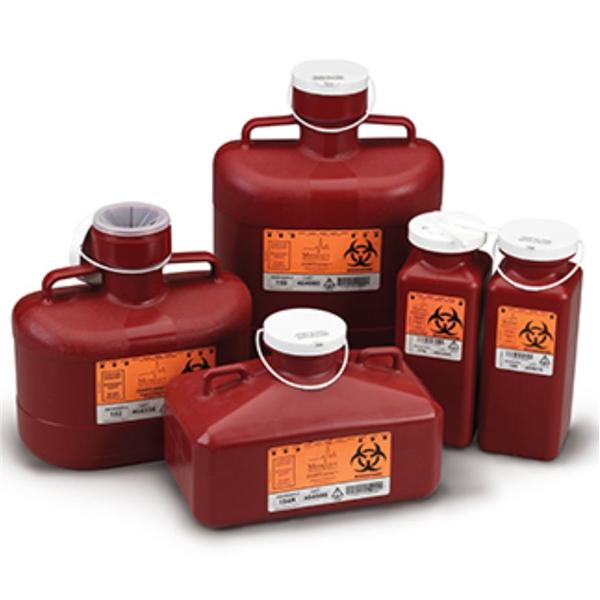 Medegen Medical Products, Container Sharps 0.7Qt Short Polypropylene Red/Black Ea, 40 Ea/Ca - 185S