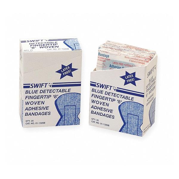 Honeywell Safety Products Bandage Strips Cloth Swift Fingertip 8" Blue 25/Bx - 011325B
