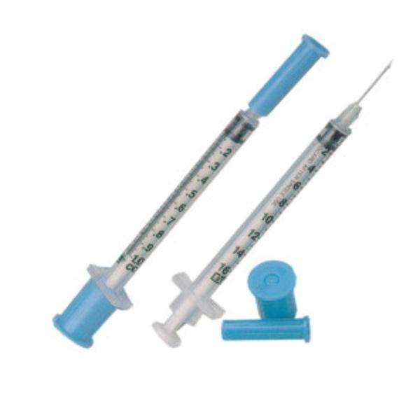 Exel International Syringe/Needle Tb 1Cc 25Gx1" Conventional Detachable Needle Luer Slip 10/Case - 26042