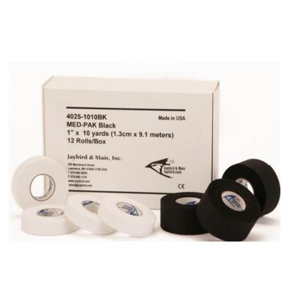 Jaybird & Mais Tape Athletic Cloth .5"X10Yd Black 288/Ca - 4025-0510BK
