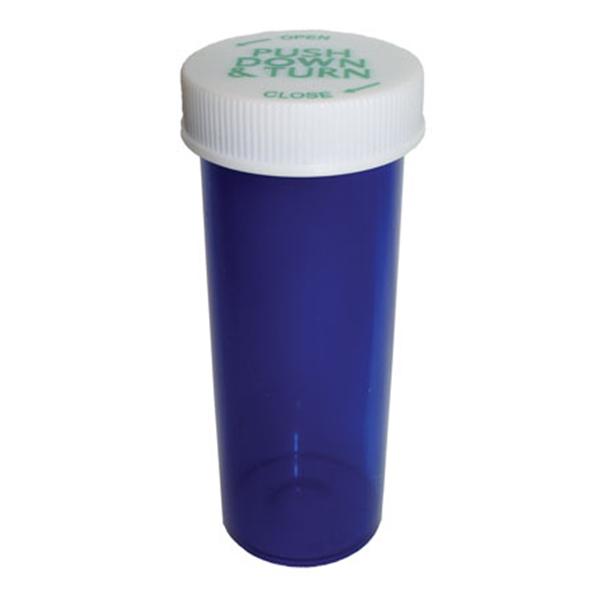 Clarke Container Division Vial Medicine Plastic 40 Dram Blue 180/Ca - 22040