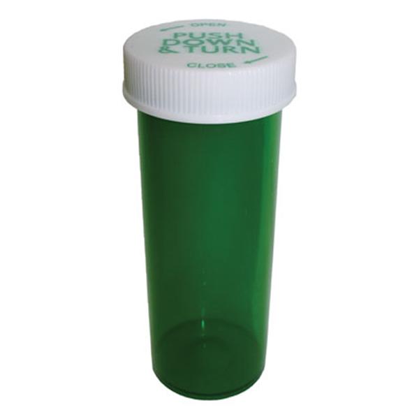 Clarke Container Division Vial Medicine Plastic 16 Dram Green 270/Ca - 24016