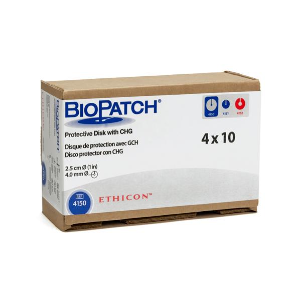 Ethicon Inc,a J & J Company Dressing Protective Disk Bio-Patch Chlorhexidine Gluconate 1" 6-12Fr Strl 10/Box, 4 Bx/Ca - 4150
