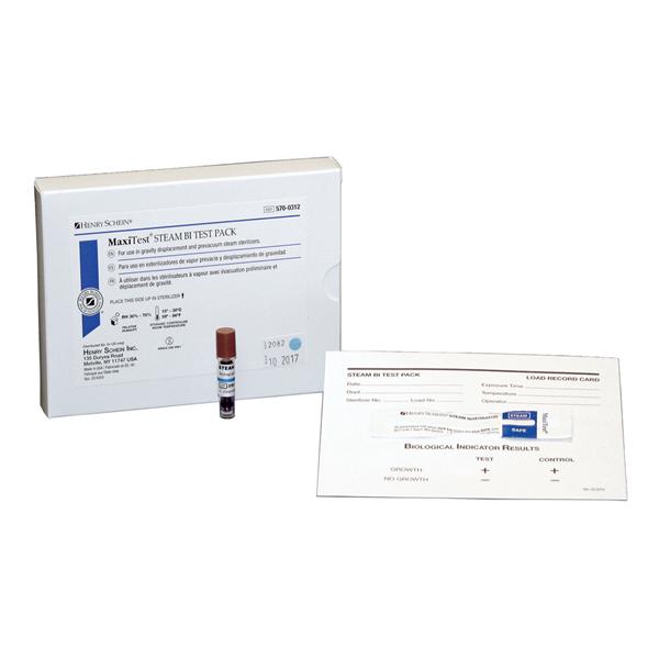 Henry Schein Biological Indicator Steam Sterilization Maxitest Test Pack 25/Ca - SBT-025HS