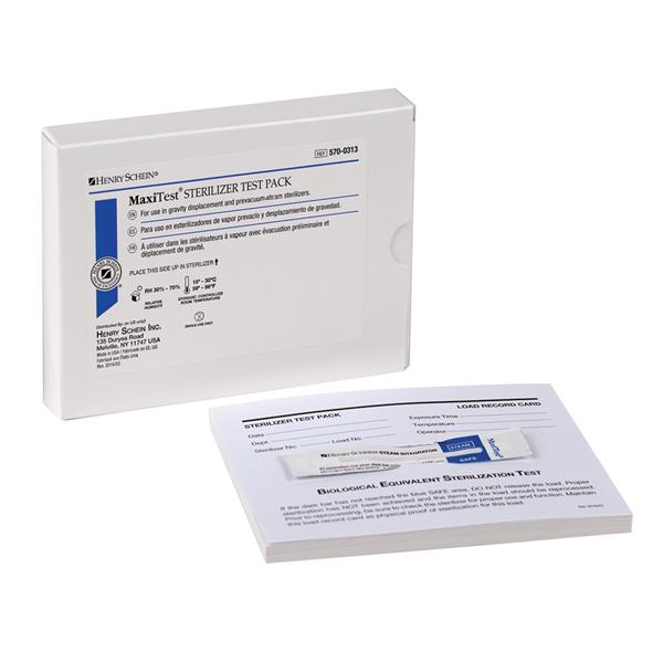 Henry Schein Biological Monitor Sterilization Maxitest Test Pack 25/Ca - STP-025HS