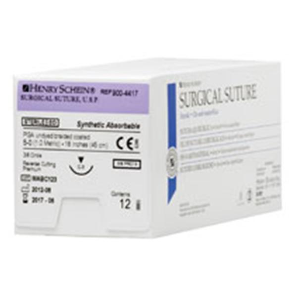 Henry Schein Suture 5-0 Polyglycolic Acid/Fast Absorbtion C-3 18" 12/Bx - 5700477
