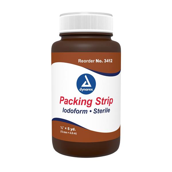 Dynarex Corporation Packing Strip 100% Cotton 1/2"X5Yd Sterile 12/Ca - 3412