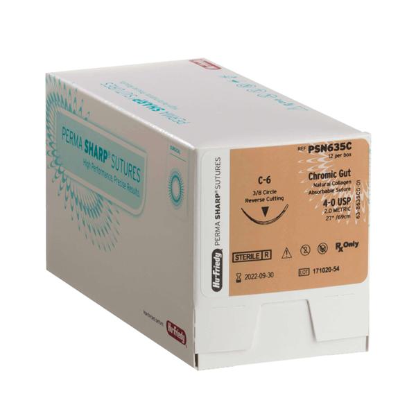 Hu-Friedy (Hufriedy) Suture 3-0 Chromic Gut C-6 Perma Sharp Undyed 27" Monofilament 12/Bx - PSN636C