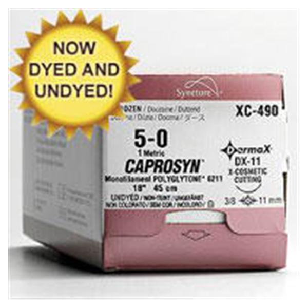 Medtronic MITG-Covidien Suture 5-0 Glycolide/Lactide P-11 Caprosyn Undyed 18" Monofilament 12/Ca - SC5626G