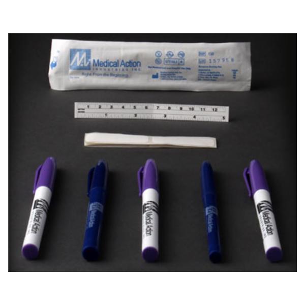 Medical Action Industries Marker Surgical Skin Gentian Ink Fine Tip Violet Sterile 25/Bx, 4 Bx/Ca - Q100