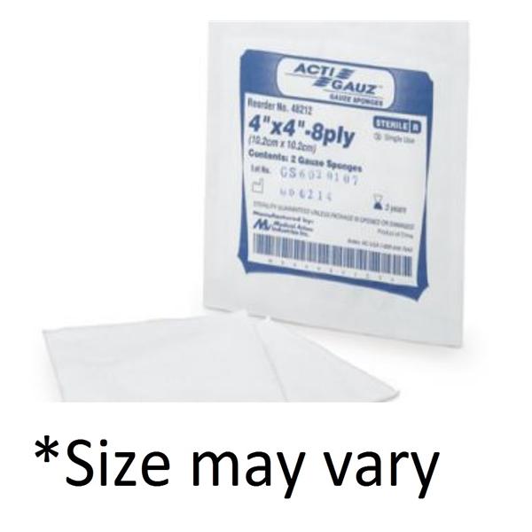 Medical Action Industries Dressing Gauze Cotton 4X4" 4 Ply Non-Woven Non-Sterile 200/Pk, 10 Pk/Ca - 44422