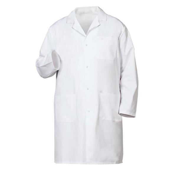 Fashion Seal Lab Coat Knee Length 100% Sanforized Cotton Heavyweight Twill M Wht Sz 34 41" Ea - 423-34