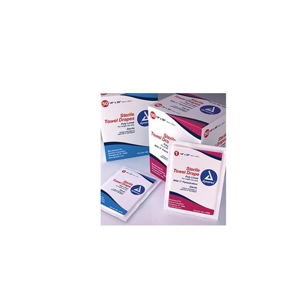 Dynarex Corporation Drape Minor Procedure 2-3/4" Fenestrated 18X26" 3-Ply Blue Sterile 300/Ca - 4409