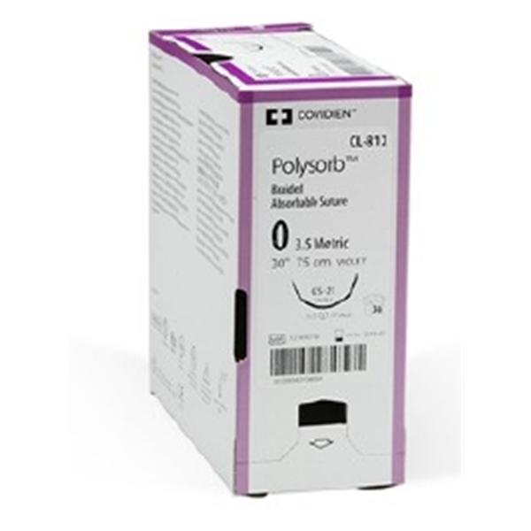 Medtronic MITG-Covidien Suture 0 Polyester No Needle Polysorb Violet 27" Braid 24/Ca - L404