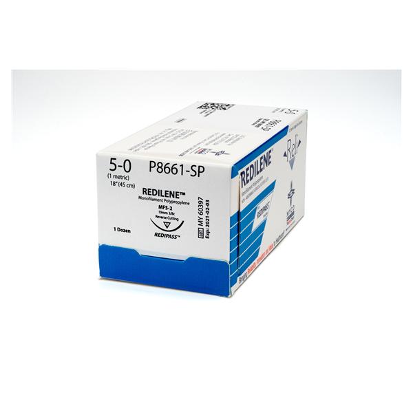 Myco Medical Supplies Suture 5-0 Polypropylene Mfs-2 Reli Redilene Blue 18" Monofilament 12/Bx - P8661-SP