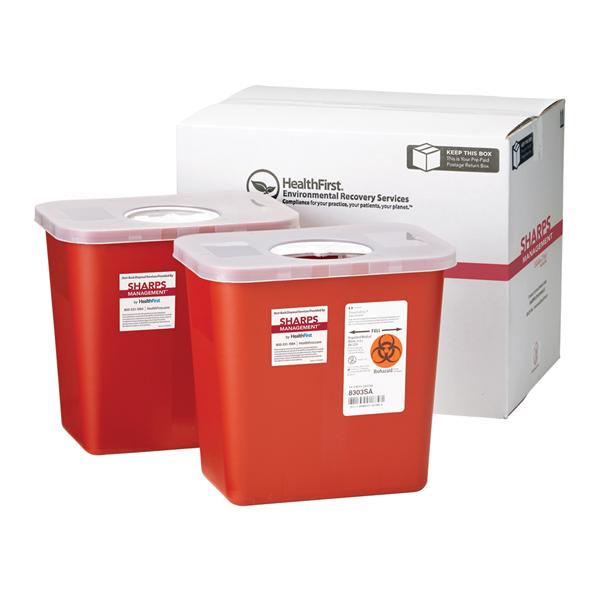 Healthfirst Corp. Mailer System Sharps Sharps Management 2G Lg Plstc Adj Rtr Clsr Rd/Wht 2/Package - 3880