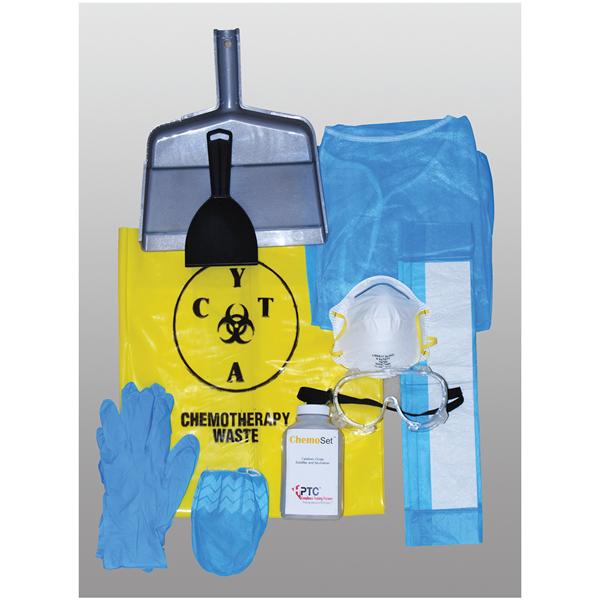 HPTC Kit Spill 6Oz W/ 3 Tubes/Goggles/Nitrile Gloves/Scooper/Bags/Biohazard Labels Ea - KESK
