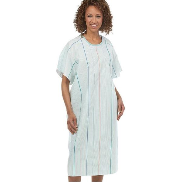 Fashion Seal Gown Patient Polyester / Cotton Sheeting Lg 45" Unsx Blucrstl Ang Bck Adlt Ea - 749-L