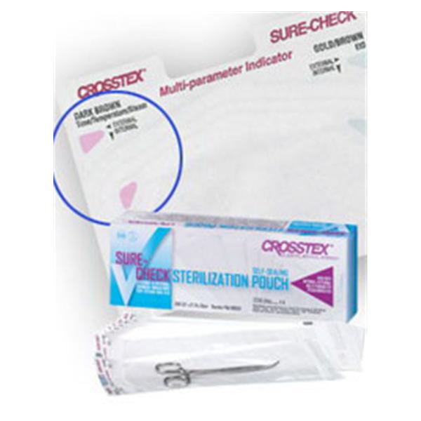 Crosstex International Pouch Sterilization Sure-Check 5.25 In X 6.5 In Clear Latex Free 200/Bx, 10 Bx/Ca - SCW2