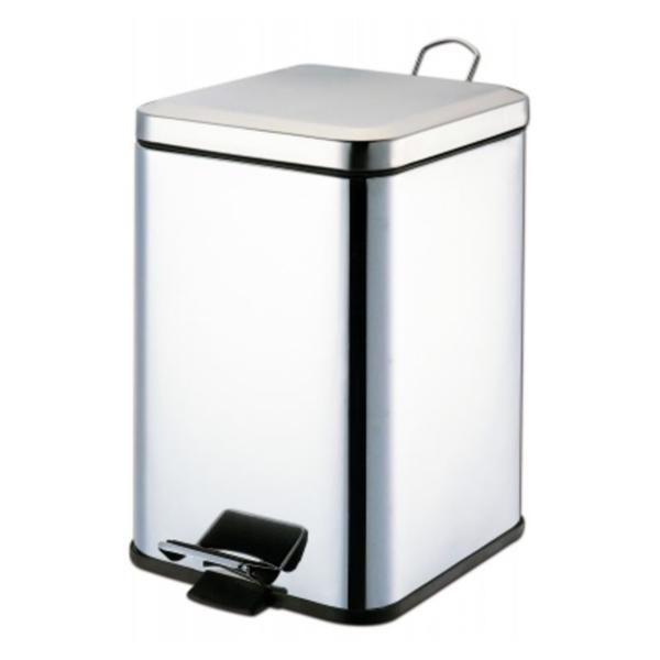 Graham-Field/Everest &Jennings Can Trash Ss 21Qt Step-On Pedal Full-Width Hinge Lid Silver Square Ea - 8359