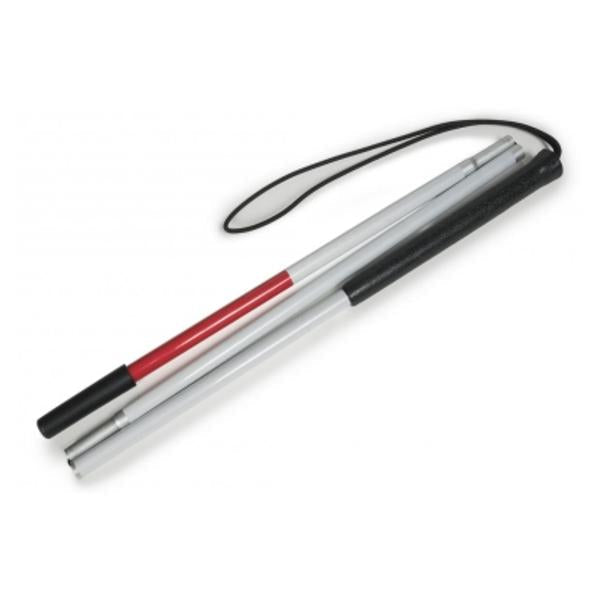 Graham-Field/Everest &Jennings Cane Blind Aluminum 41" White/Red Adult Ea - 5960