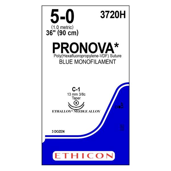 Ethicon Inc,a J & J Company Suture 5-0 Pvdf C-1/Cv-11 Pronova Blue 1X36" Double Arm Monofilament 12/Bx - 3720H