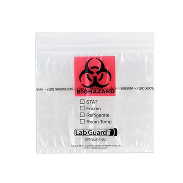 Medegen Medical Products, Bag Transport 6X6" Zipper Closure W/ Pch/Flp Flm Clr/Blk/Rd Symbl Ns 1000/Ca - 49-91
