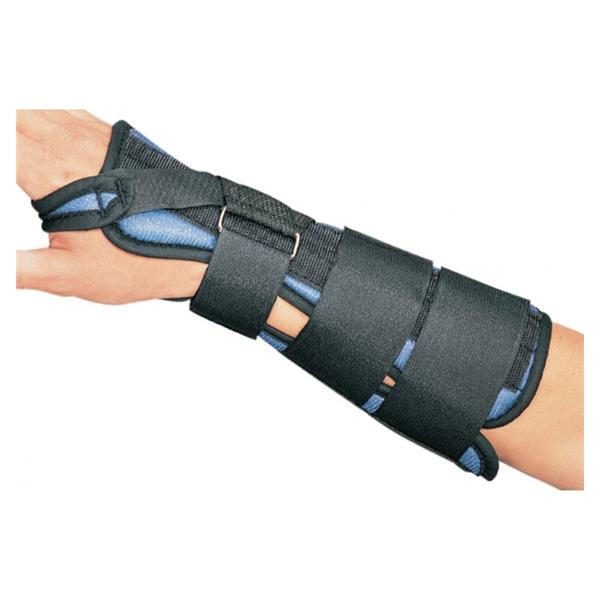 DJO Splint Adult Wrist Foam Tricot Black/Blue Size 10" Small Left Ea - 79-87433