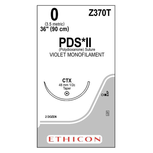 Ethicon Inc,a J & J Company Suture 0 Polydioxanone Ctx Pds Ii Violet 36" Monofilament 24/Bx - Z370T