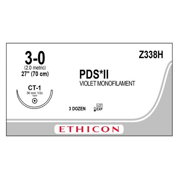 Ethicon Inc,a J & J Company Suture 3-0 Polydioxanone Ct-1 Pds Ii Violet 27" Monofilament 36/Bx - Z338H