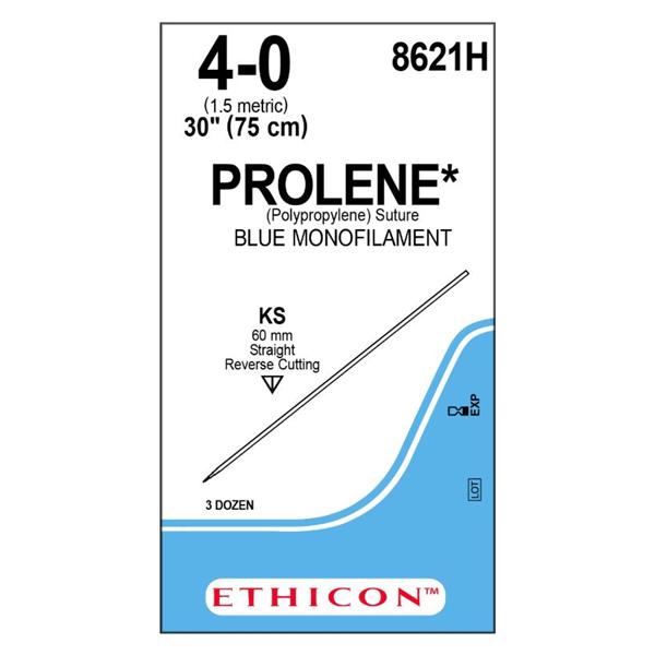 Ethicon Inc,a J & J Company Suture 4-0 Polypropylene Ks Prolene Blue 30" Monofilament 36/Bx - 8621H