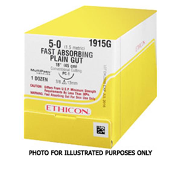 Ethicon Inc,a J & J Company Suture 3-0 Plain Gut Ct-1 Yellowish Tan 3X18" Monofilament 24/Bx - 5503T