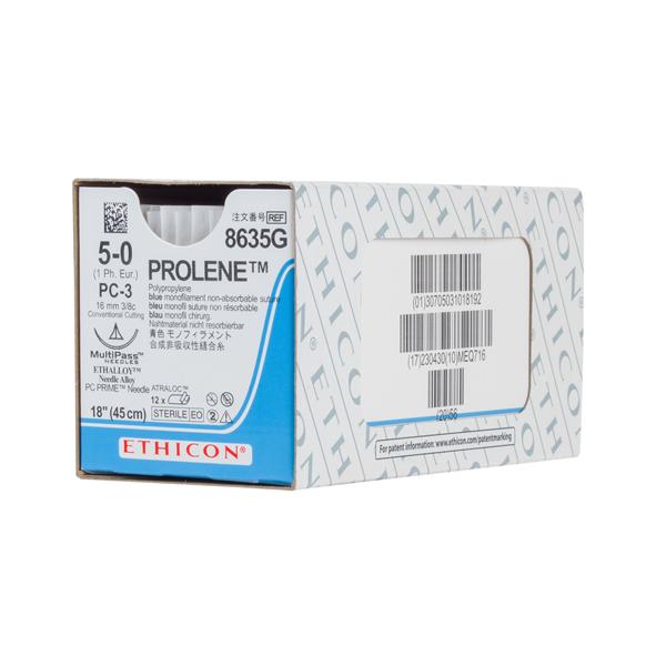 Ethicon Inc,a J & J Company Suture 5-0 Polypropylene Pc-3 Prolene Blue 18" Monofilament 12/Bx - 8635G